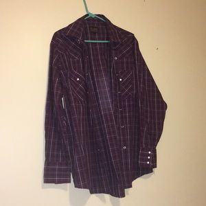 Marroon Plaid Top